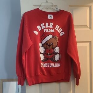 Festive Red Bear Hug Sweatshirt
